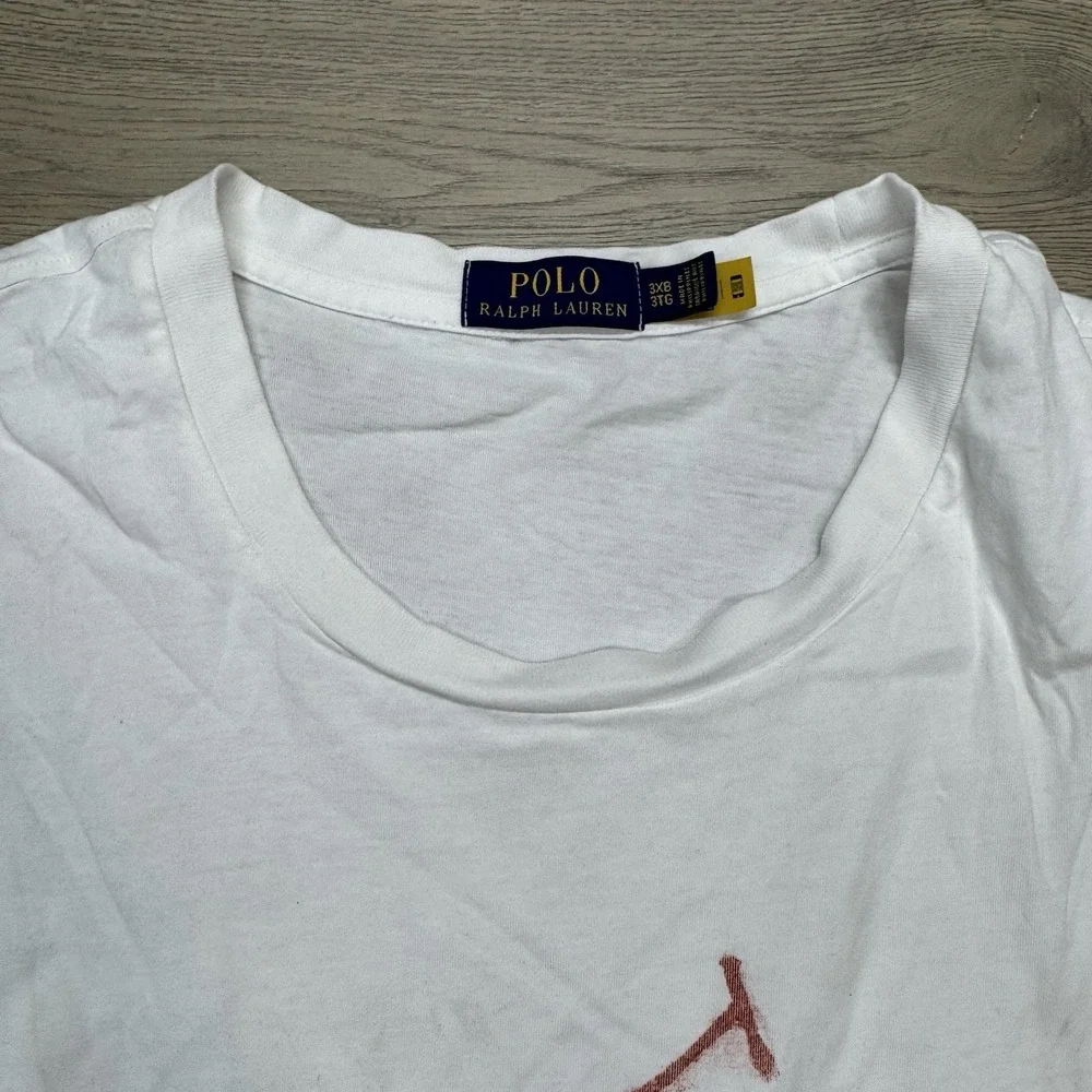 Polo Ralph Lauren USA Big Pony T Short Men's Sz 3XB White July 4 Patriotic